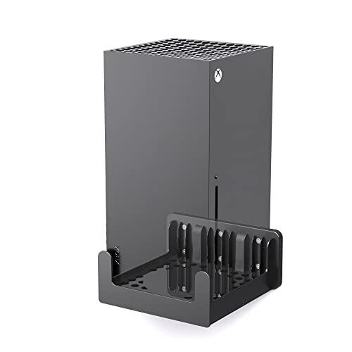 PlusAcc Soporte de Pared para Xbox Series X - Soportes de disipación de Calor rápido, Ahorra Espacio en tu Escritorio y Mantiene tu área de Juego organizada (Dispositivo no Incluido).
