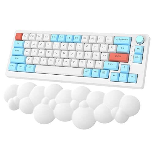 ZIYOU LANG Teclado TKL blanco en la muñeca descanso, ergonómico nube muñeca descansar brazos para puños con base antideslizante, fácil de limpiar, ligero, para aliviar el dolor para teclado