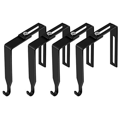 Perchas ajustables para cubículo sobre la puerta, 4 ganchos de metal para cubículo, perchas universales para dividir cubículos de oficina, panel de ajuste de 1.35 a 2.4 pulgadas