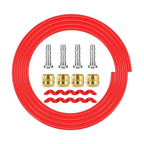 Hellery Kit de Mangueras para Frenos de Disco Hidráulicos de Bicicleta de Montaña, E Insertos, Accesorios de Repuesto, Herramientas de Reparación de Ci, BH90 Rojo
