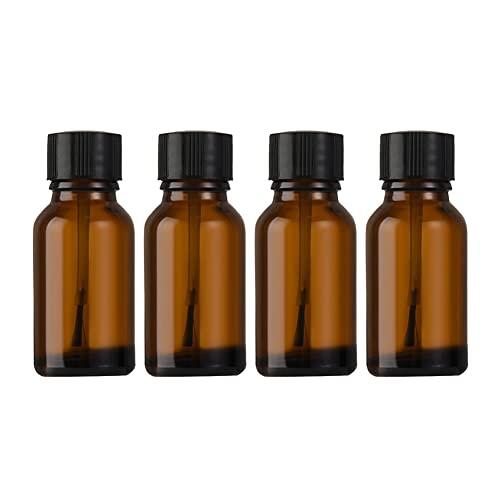 JIHUOO 5 frascos vacíos de esmalte de uñas con pincel, frascos de cristal para uñas, 15 ml