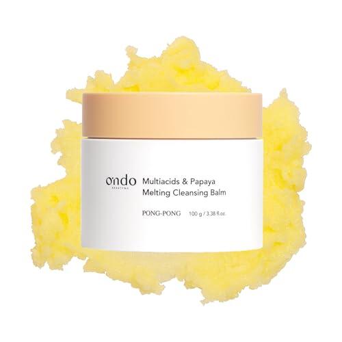 Ondo Beauty 36.5 Multiacids & Papaya Melting Balm – Bálsamo Limpiador con Papaya y Ácidos Suaves, Desmaquillante Facial y Exfoliante Hidratante | Cosmética Vegana Coreana | 100 ml