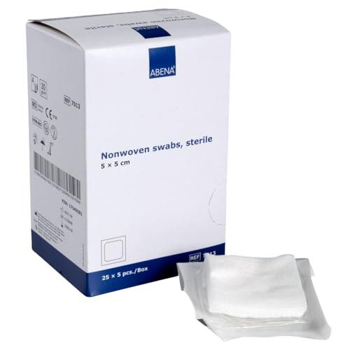 ABENA Gasas Estériles (5 x 5 cm) | compresas de Gasa no tejidas con 4 capas | para el Cuidado de Heridas Apósitos de uso médico (1 caja = 125 unidades)