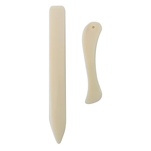2 Piezas de Herramientas de Plegado de Huesos Blancos, Carpeta de Hueso Bone Folder Herramienta de Encuadernación, para Manualidades Tarjetas, Suministros De Oficina y Libros Hechos a Mano