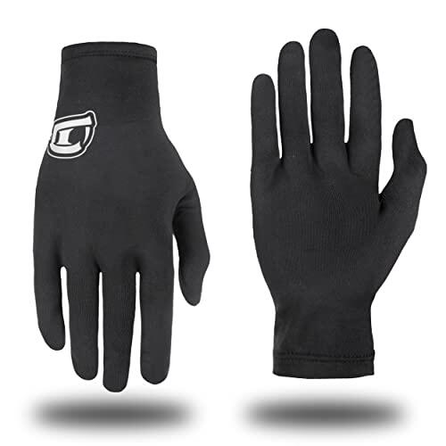 BORLENI Guantes Interiores Antisudor Delgados Secan Rápido Elasticidad Ultraligero Facilidad de Poner y Quitar en 1 Segundo, para Ciclismo Correr Acampar Senderismo Esquiar, Talla única Negro