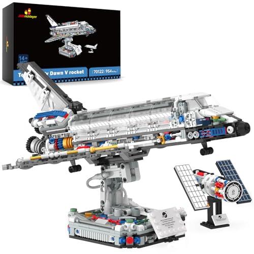 JMBricklayer Juegos de construcción de Transbordador Espacial para Adultos, avión, Nave Espacial, Juguete Espacial, Regalos para niños, Modelo con Soporte Ajustable 70122