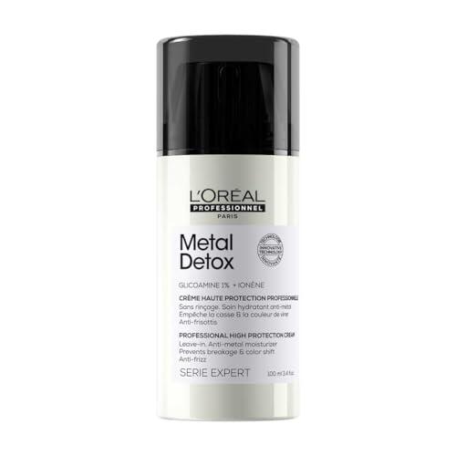 L'Oréal Professionnel Serie Expert Metal Detox, Leave In, Crema Profesional Sin Aclarado Alta Protección, Filtro UV y Glicoamina, Detiene la Rotura y Protege el Color, Todo Tipo de Cabello, 100 ml