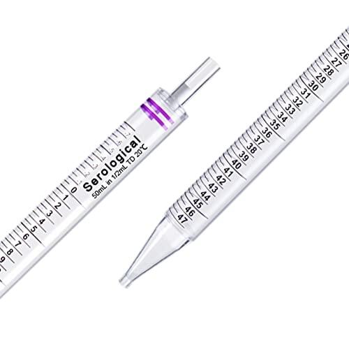 PEKYBIO Pipetas serológicas de poliestireno envueltas individualmente, de plástico estéril, de 50 ml, paquete de 25