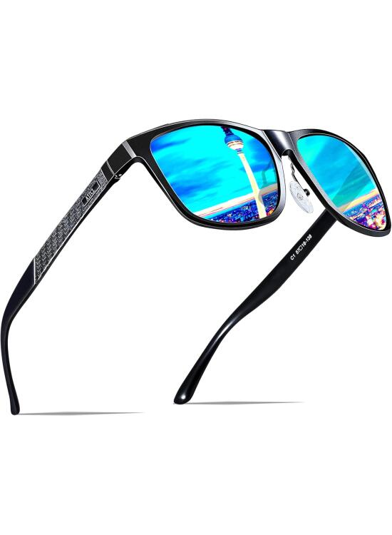 ATTCL Hombre Gafas de sol Polarizado Al-Mg Metal Super Ligero Marco UV400 CAT 3 CE