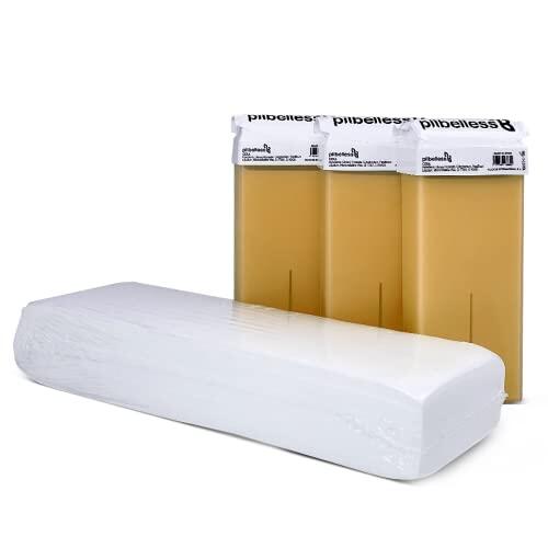 Pack 100 Bandas Depilatorias + 3 Cartuchos de Cera Roll On Miel