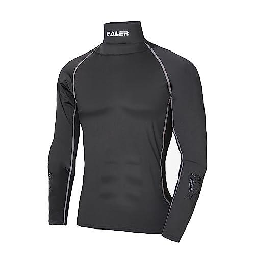 EALER Camisa de compresión de Hockey con Protector de Cuello, Camisa de Manga Larga para Proteger el Cuello, para Hombres y niños, Adultos y jóvenes
