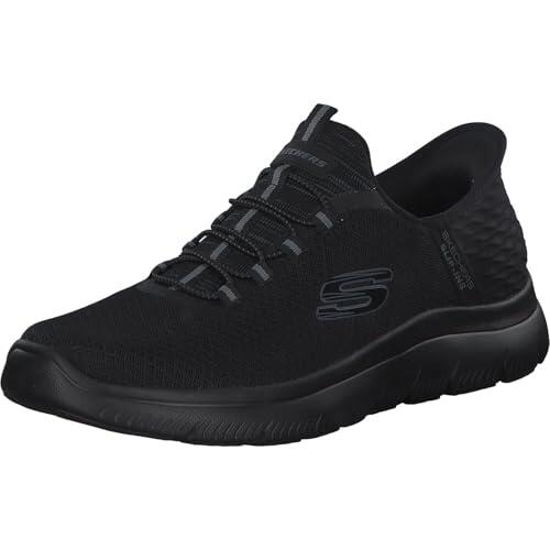 Skechers Hombre Summits High Range Slip-On, Black Mesh/Trim, 42 EU