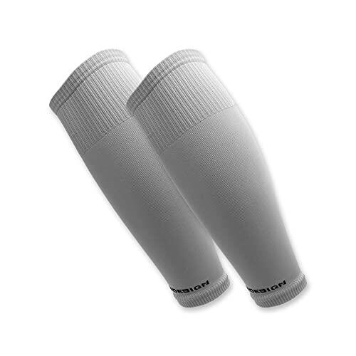 Tapedesign – “TUBES” 1 Pares Medias Futbol Sin Pie Blanco, Calcetines Deporte Hombre Mujer Niño, Medias Tubular, Tube Socks, Soccer Shin Guard Sleeves