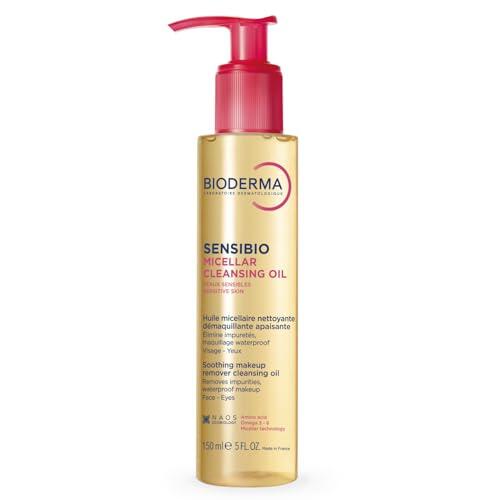 BIODERMA Sensibio Aceite Micelar - Limpia, Desmaquilla y Calma - Elimina Maquillaje Waterproof de Ojos y Labios - Pieles Sensibles - Frasco con Dosificador 150 ml