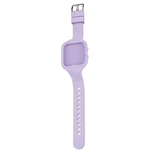 aswan watch Correa de Silicona con Hebilla de Acero Inoxidable, Adecuado para Modelos Rectangulares T15E-Morado claro