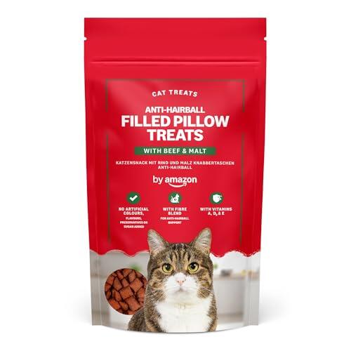 by Amazon - Chucherías para Gatos - Bocados crujientes y cremosos, combaten Bolas de Pelo, con Ternera y Malta, 70 g