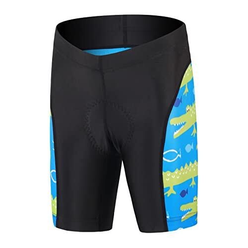 L SERVER Conjunto de Camiseta de Ciclismo para Niños con Bolsillo Niña Trikot Elástico + Pantalones Cortos Acolchados Transpirable Traje de Ciclismo, 152-158