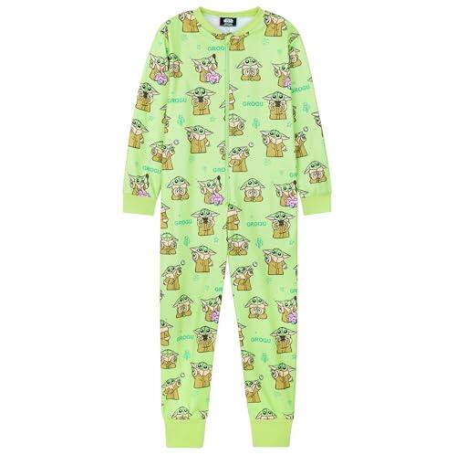 Disney Pijama Niña - Stitch Pijama Niña Entero, Onesie Cierre Cremallera Completo, Edad 4-14 Años, Regalo Navidad (Verde Baby Yoda, 13-14 años)