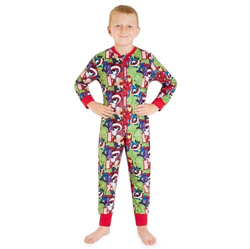 Marvel Pijama Niño - Pijama Niño Entero, Onesie Cierre Cremallera Completo, Edad 3-10 Años, Regalo Navidad (Multicolor Avengers, 7-8 años)
