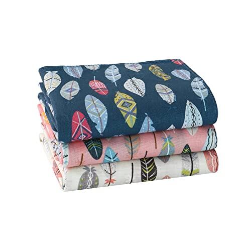 HOULIFE Pañuelos de algodón puro 60S para mujer, estampado colorido, para niñas, niños, estudiantes, uso diario, 34 x 34 cm, varios colores, 34x34cm/13x13”