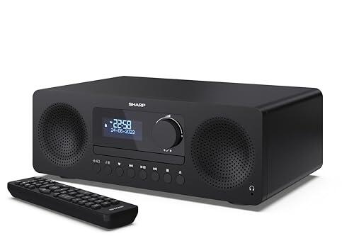 SHARP XL-B720D(BK) Tokyo All in One Soundsystem con Radio Dab+, FM, Bluetooth, CD-MP3, reproducción USB, Conexión de Auriculares, y 60W, Color Negro