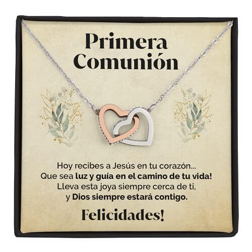 SOFIA FERRER Regalos Para Primera Comunión, Collar Plata 925, Regalo Niña 8 A 12 Años, Colgante Corazones Plata De Ley, Ideas Regalo Comunión Niña Originales