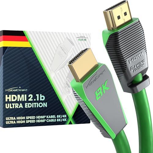 KabelDirekt – Cable HDMI 2.1b 8K – 2m, verde