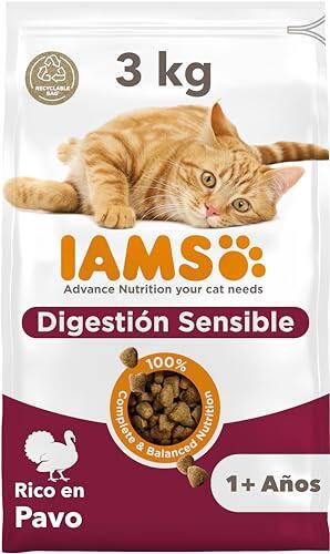 IAMS Alimento Seco para Gatos Adultos con Digestión Sensible, Pavo, 3kg