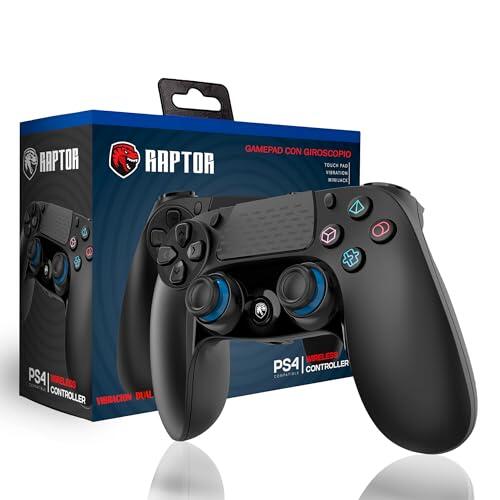 indeca BUSINESS Mando Inalambrico Bluetooth Negro compatible con PS4 PS3 PC Android Windows gamepad 6 ejes con vibración doble Luz LED Joystick tactil recargable compatible juegos Shooters Dualshock