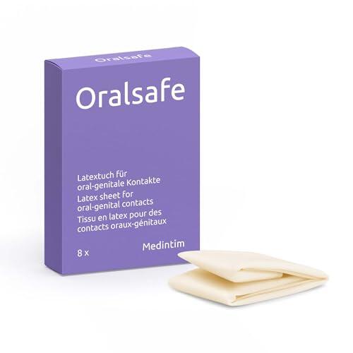 Medintim | Caja de 8 Oralsafe Digue Dental de Látex | Sabor Neutro | Protege durante la práctica de Cunnilingus y anulingus