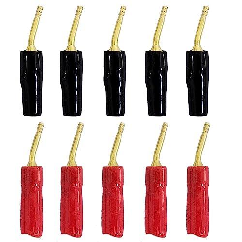 Kit de tornillo de enchufe masculino de plátano de cobre negro y rojo para conectores de aguja de altavoz de 10pcs 2mm