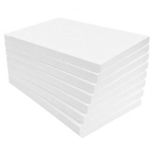 Planchas de Poliestireno Blanco (3 Unidades, 27x37x5 cm) - Laminas Ligeras y Lisas para Manualidades, Fabricadas en España