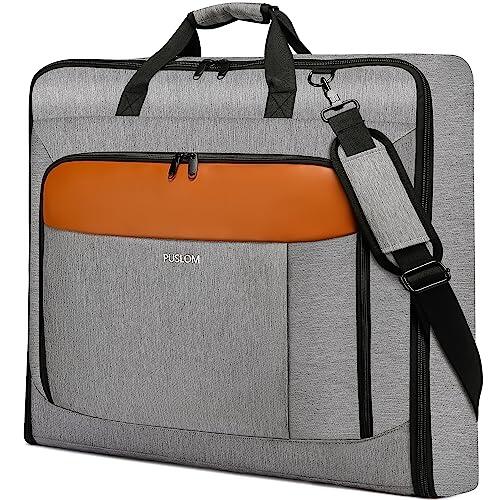 Bolsa Portatrajes de Viaje para 3 Trajes para Hombre, Grande Equipaje de Mano Porta Traje con Correa para el Hombro Ajustable para Viajes de Negocios para Ordenador Portatil 15.6 Pulgadas, Gris
