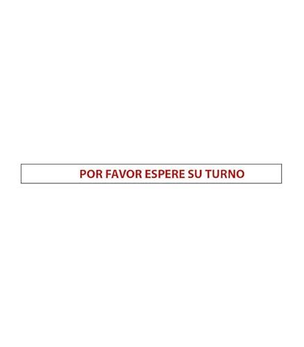 Eber Sign | Tira de Vinilo Adhesivo para Suelo "Por Favor Espere su Turno" (Blanco y Rojo)