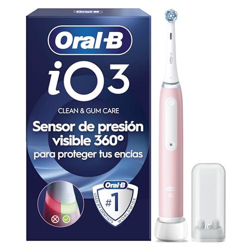 Oral-B iO 3N Cepillo de Dientes Eléctrico con 1 Cabezal, Rosa | Cepillo Dental Suave con Encías, 3 Modos de Cepillado, Sensor de Presión, Temporizador, Batería de Larga Duración
