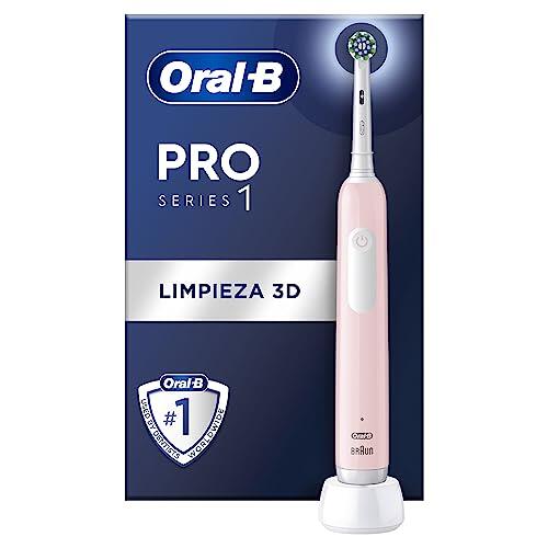 Oral-B Pro Series 1 Cepillo de Dientes Eléctrico, 1 Cabezal, Rosa | con Mango Recargable Y 1 Recambio, 3 Modos de Cepillado, Temporizador Y Sensor de Presión, Diseñado por Braun