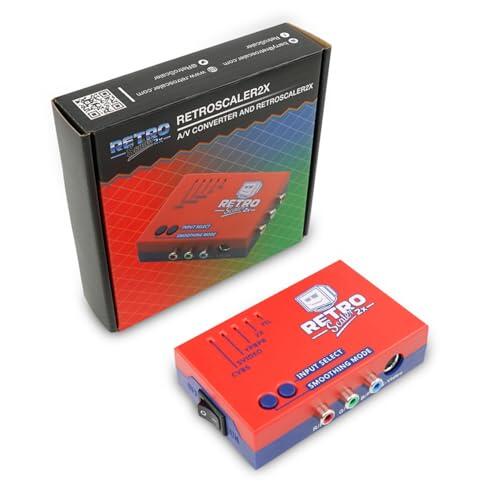 BITFUNX RetroScaler Convertidor A/V a HDMI para consola de juegos retro, soporta 2 modos de duplicador de línea y filtro/paso, adaptador de videojuegos sin retraso, para