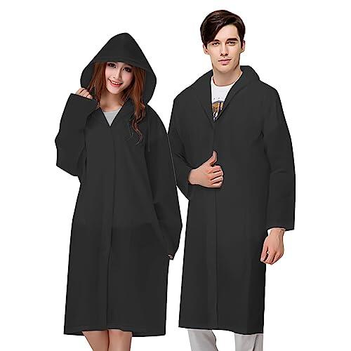 Vicloon Chubasqueros Impermeable, 2 de Paquete Poncho de Lluvia Impermeable Reutilizable con Capucha y Mangas, Unisex EVA Poncho para Viajes, Excursionismo y Exteriores