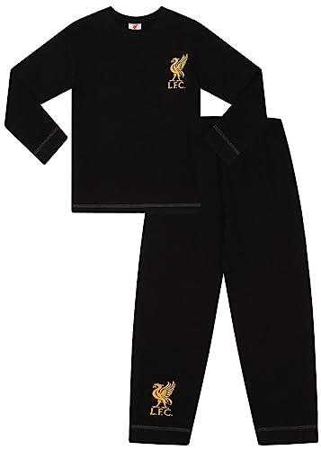 Liverpool Football Club - Conjunto de pijama largo para hombre, color negro y dorado, Negro, XXL