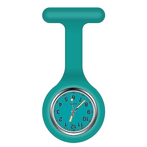 Vicloon Reloj de Bolsillo de Silicona con Broche, Reloj de Enfermera de Bolsillo para Enfermera con Broche para Unisexo Reloj Paraméd Nurse Fob, Regalo para Enfermera Médico（Cielo Azul）