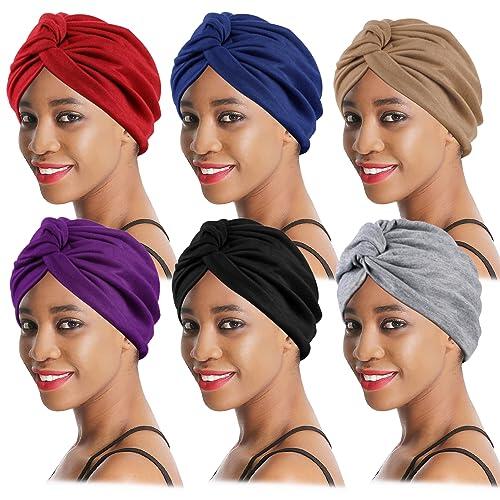 XEPST 6 Piezas Pañuelos Quimioterapia, Turbantes y Gorros Oncológicos para Mujer, Gorros de Dormir, Turbante para Pelo, Cancer Pañuelos Cabeza para Pérdida de Pelo