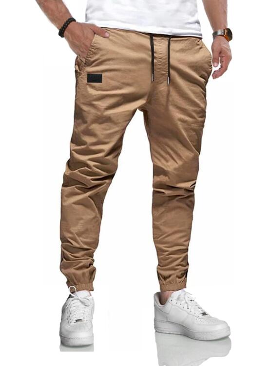 LIUPMWE Pantalones de Trabajo Hombre Casual Elásticos Jogging Pantalón Algodón Slim Fit Cargo Pants con Bolsillos Otoño Inviernos