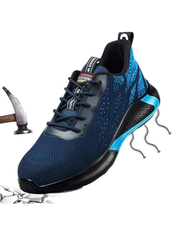 Zapatos de Trabajo Hombre Mujer Tenis de Seguridad con Puntera de Acero Deportivo Comodas Sneakers de Industria y Construcción para Verano