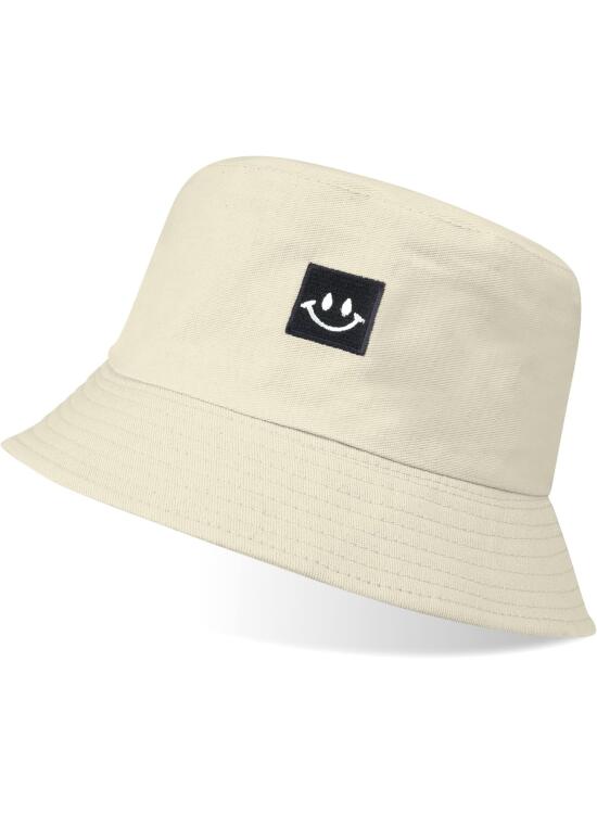 flintronic Sombrero de Pescador, Sombrero Unisex de Algodón, Sombrero de Cara Sonriente, Sombrero de Pescador Plegable, Sombrero de Verano para el Aire Libre, Sombrero Reversible para el Tiempo Libre