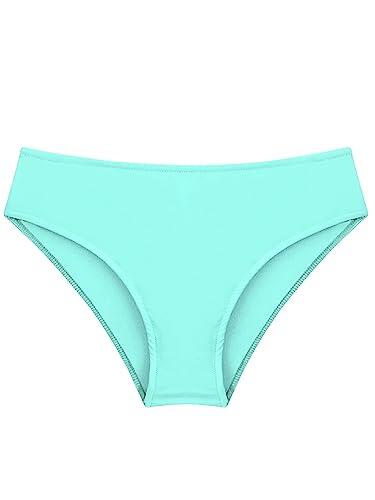 IEFIEL Braguita Bañador para Niña Braguita de Playa Natación Braga de Bikini con Estampado Flores Hawaiano Ropa de Baño Secado Rápido 3-16 Años Azul Claro Verde 7-8 años