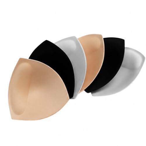 Relleno Sujetador Push up (3 pares). Almohadillas Sujetador Invisible Que Realzan los Pechos. Relleno Sujetador Deportivo, Bikinis, Lenceria, Mastectomia. 3 Efecto Bra. ALBURANⓇ (Negro-Blanco-Beige)