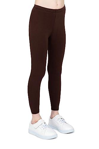 infatti Leggings de algodón para niñas, Pantalones Suaves y cómodos para niños, Entrenamiento Informal, Estilo Elegante, Ropa básica Zoe, Marrón 134 cm (9 años)