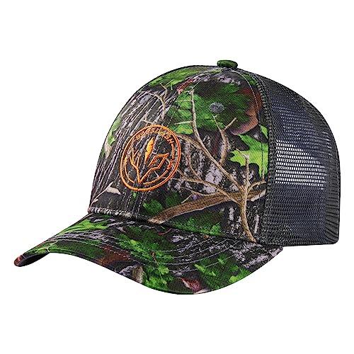 BASSDASH Altimate Gorra ajustable unisex con parte trasera de malla de pesca, Hoja verde, talla única