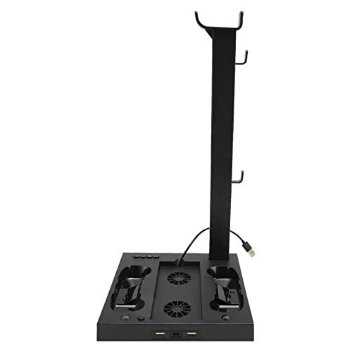 Soporte de Cargador con Ventilador de Refrigeración, Soporte de Cargador de Consola Vertical para Consola Xbox Series S y Controlador 5 en 1 Accesorios de Base de Carga Doble