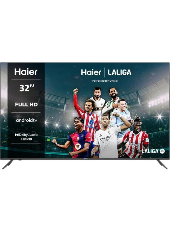 Haier Direct LED Full HD H32K702FG - 32", Smart-TV, HDR, Dolby Audio, Android 11, Smart-TV, Google Assistant, Bluetooth 5.1, DBX TV, HDMI 2.1 x 3, sin Marcos